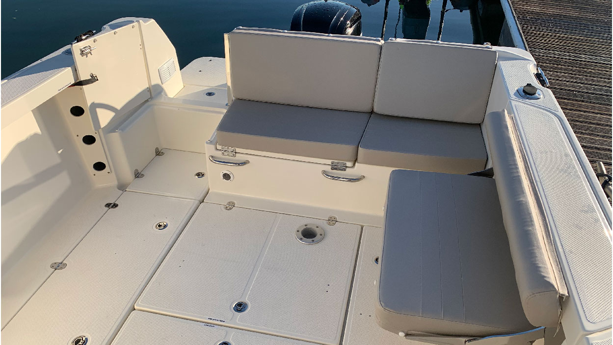 Seating onboard Hera Quicksilver Pilothouse boat